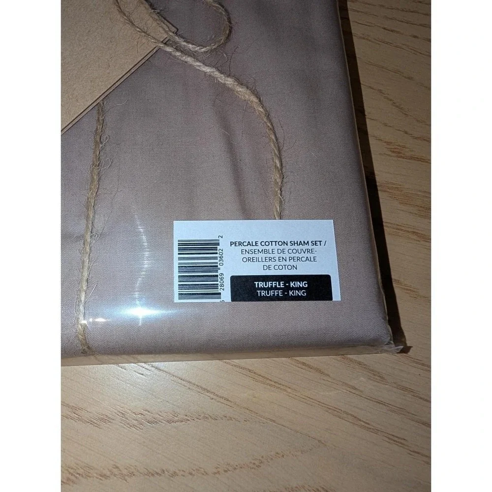 Silk & Snow Truffle Cotton Percale Full Queen Duvet Cover & King Sham Set New